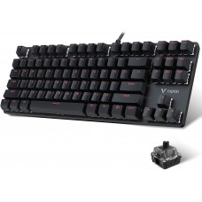 Keyboard Rapoo V500 Alloy игровая, 87 клавиш, USB, 1.8м, Анг/Рус, чёрный
